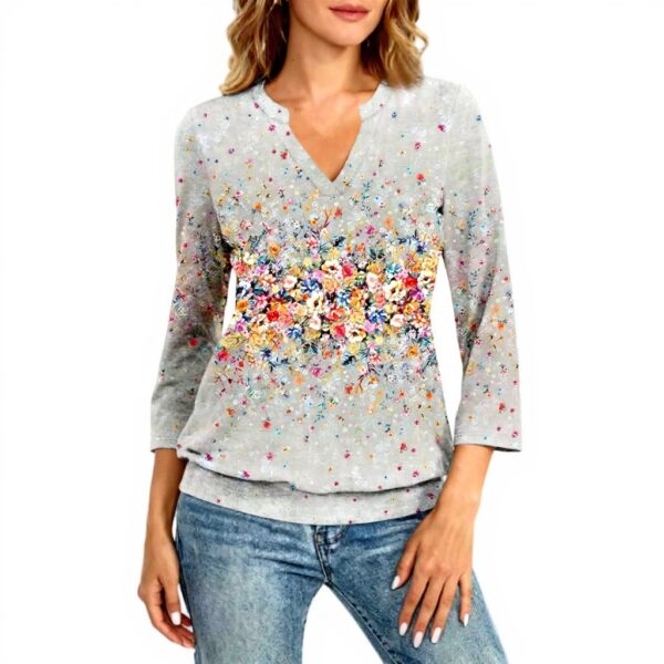 TOFOTL Bluse Damen 34 Arm V-Ausschnitt elegante Mode