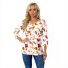TOFOTL Bluse Damen 34 Arm V-Ausschnitt Frühling Herbst