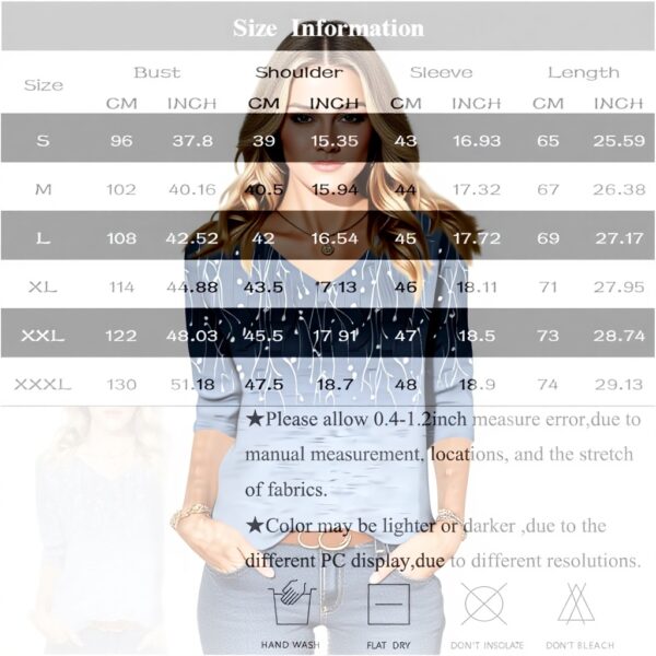 TOFOTL Damen Bluse 34 Arm V-Ausschnitt Frühling Mode