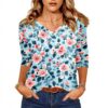 TOFOTL Damen Bluse 34 Arm V-Ausschnitt Frühling Mode