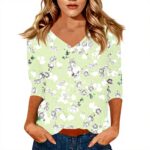 TOFOTL Bluse Damen 34 Arm V-Ausschnitt leicht Casual