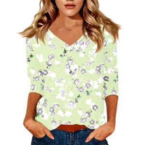 TOFOTL Bluse Damen 34 Arm V-Ausschnitt leicht Casual