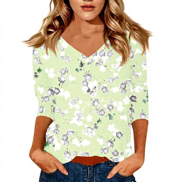 TOFOTL Bluse Damen 34 Arm V-Ausschnitt leicht Casual