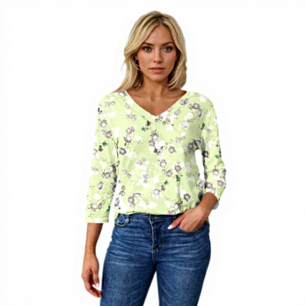 TOFOTL Bluse Damen 34 Arm V-Ausschnitt leicht Casual