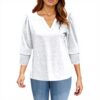 TOFOTL Hawaii Bluse Damen 34 Arm V-Ausschnitt locker