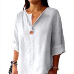 TOFOTL Bluse Damen 34 Arm V-Ausschnitt elegant locker