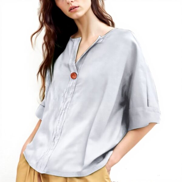 TOFOTL Bluse Damen 34 Arm V-Ausschnitt elegant locker