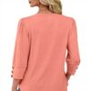 TOFOTL Damen Bluse 34 Arm V-Ausschnitt lockeres Oberteil