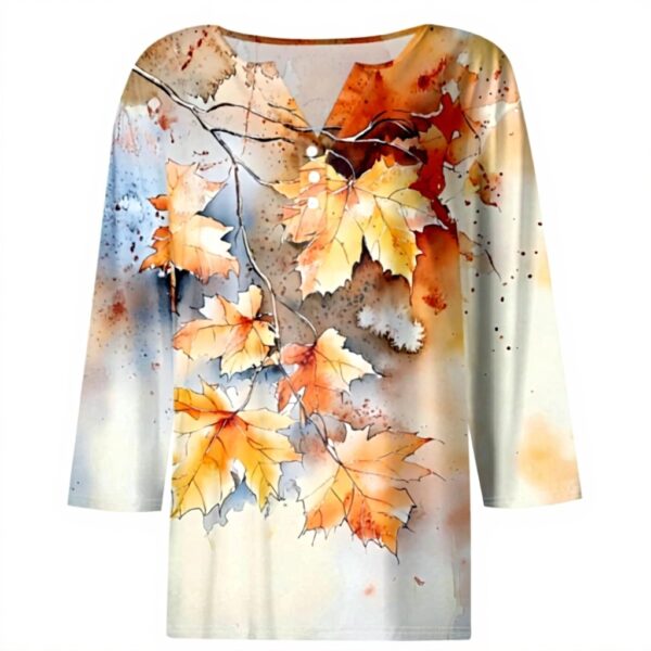 TOFOTL Bluse Damen 34 Arm V-Ausschnitt Hawaii Tunika