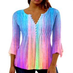 TOFOTL Bluse Damen 34 Arm V-Ausschnitt atmungsaktiv