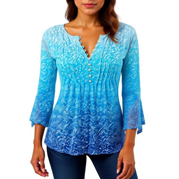 TOFOTL Bluse Damen 34 Arm V-Ausschnitt atmungsaktiv