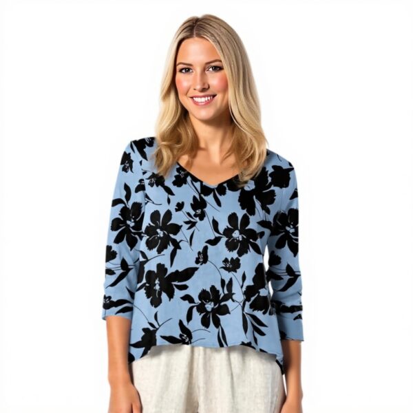 TOFOTL Bluse Damen 34 Arm V-Ausschnitt Hawaii Mode