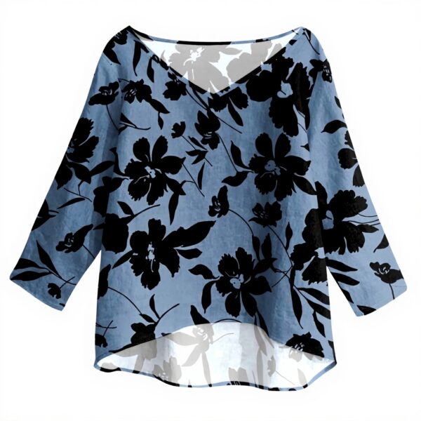 TOFOTL Bluse Damen 34 Arm V-Ausschnitt Hawaii Mode