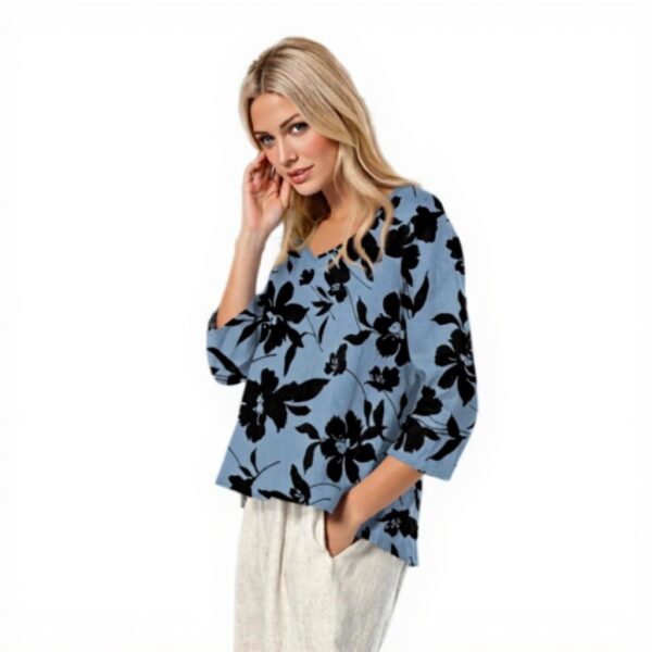 TOFOTL Bluse Damen 34 Arm V-Ausschnitt Hawaii Mode