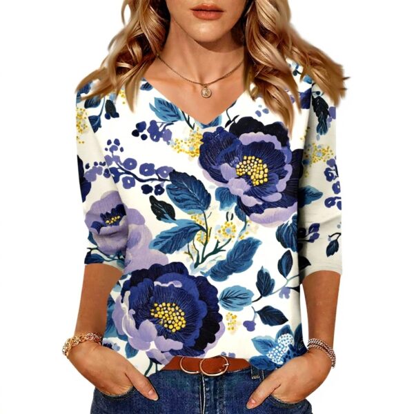 TOFOTL Shirt Damen 34 Arm V-Ausschnitt atmungsaktiv