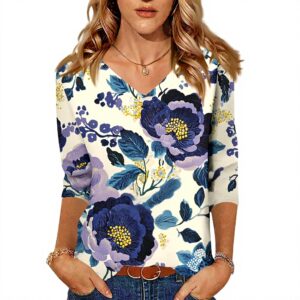 TOFOTL Shirt Damen 34 Arm V-Ausschnitt atmungsaktiv