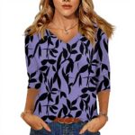 TOFOTL Bluse Damen 34 Arm V-Ausschnitt Tunika Casual