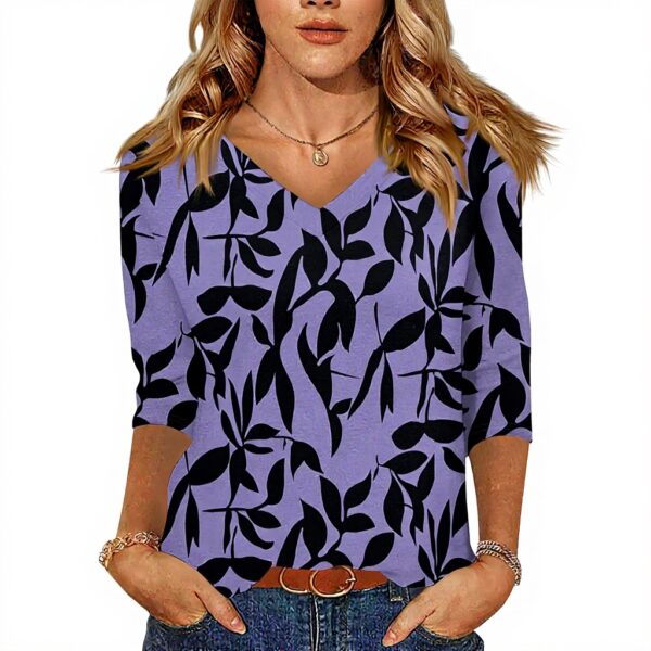 TOFOTL Bluse Damen 34 Arm V-Ausschnitt Tunika Casual