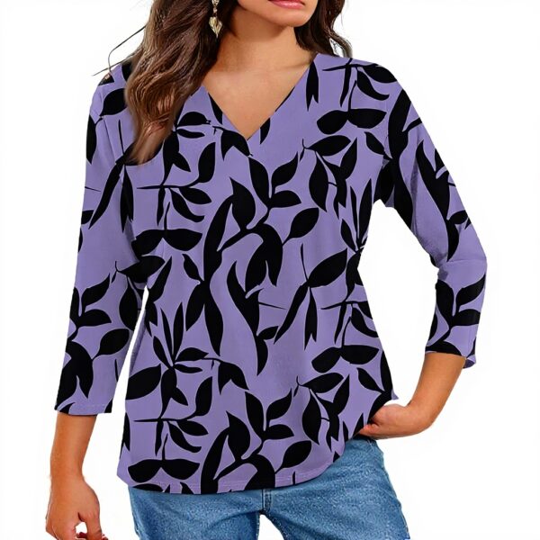 TOFOTL Bluse Damen 34 Arm V-Ausschnitt Tunika Casual