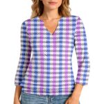 TOFOTL Damen Bluse 34 Arm V-Ausschnitt Sommer Top