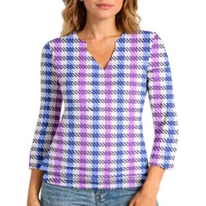 TOFOTL Damen Bluse 34 Arm V-Ausschnitt Sommer Top