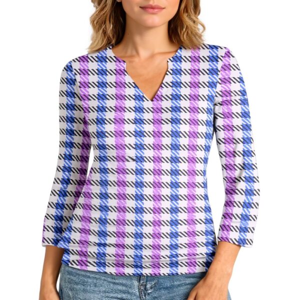 TOFOTL Damen Bluse 34 Arm V-Ausschnitt Sommer Top