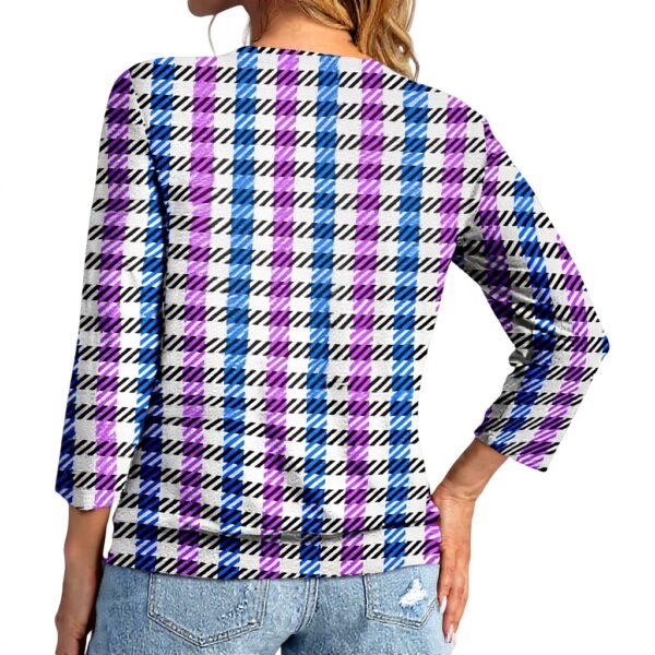 TOFOTL Damen Bluse 34 Arm V-Ausschnitt Sommer Top