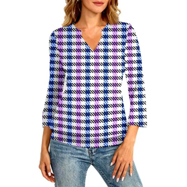 TOFOTL Damen Bluse 34 Arm V-Ausschnitt Sommer Top