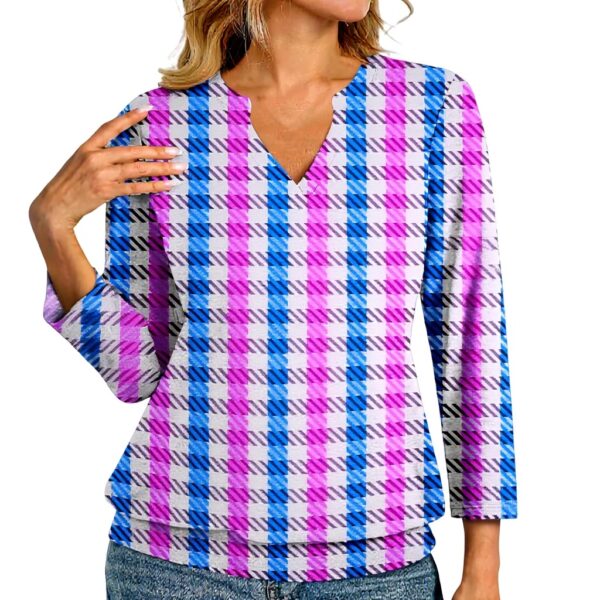 TOFOTL Damen Bluse 34 Arm V-Ausschnitt Sommer Top