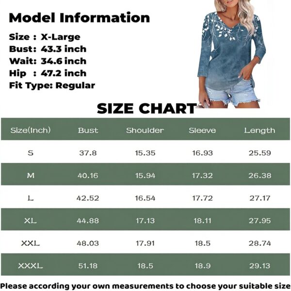 TOFOTL Bluse Damen 34 Arm V-Ausschnitt Sommermode Tunika