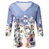 TOFOTL Bluse Damen 34 Arm V-Ausschnitt Sommermode Tunika