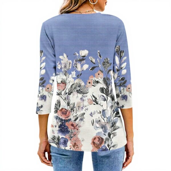 TOFOTL Bluse Damen 34 Arm V-Ausschnitt Sommermode Tunika