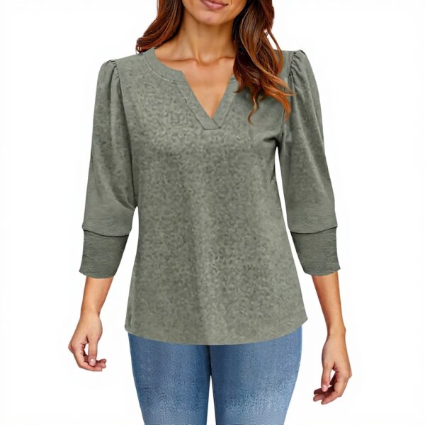 TOFOTL Bluse Damen V-Ausschnitt 34 Arm atmungsaktiv