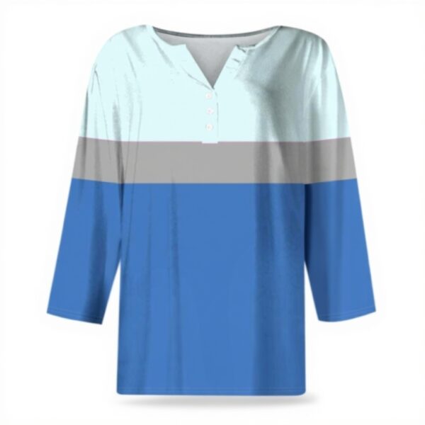 TOFOTL Damen Bluse 34 Arm V-Ausschnitt elegant leicht