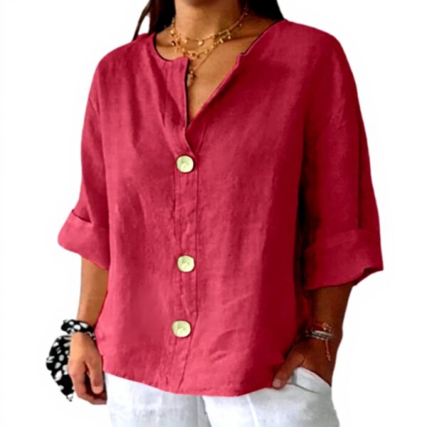 TOFOTL Hawaii Tunika Damen 34 Arm V-Ausschnitt Bluse