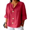 TOFOTL Hawaii Tunika Damen 34 Arm V-Ausschnitt Bluse