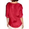 TOFOTL Hawaii Tunika Damen 34 Arm V-Ausschnitt Bluse