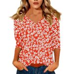 TOFOTL Bluse Damen 34 Arm V-Ausschnitt lässig atmungsaktiv