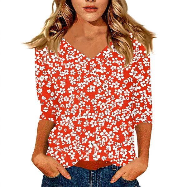 TOFOTL Bluse Damen 34 Arm V-Ausschnitt lässig atmungsaktiv