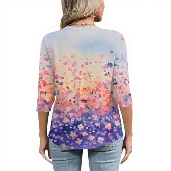 TOFOTL Damen Tunika 34 Arm V-Ausschnitt atmungsaktiv