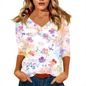 TOFOTL Bluse Damen 34 Arm V-Ausschnitt Sommer atmungsaktiv