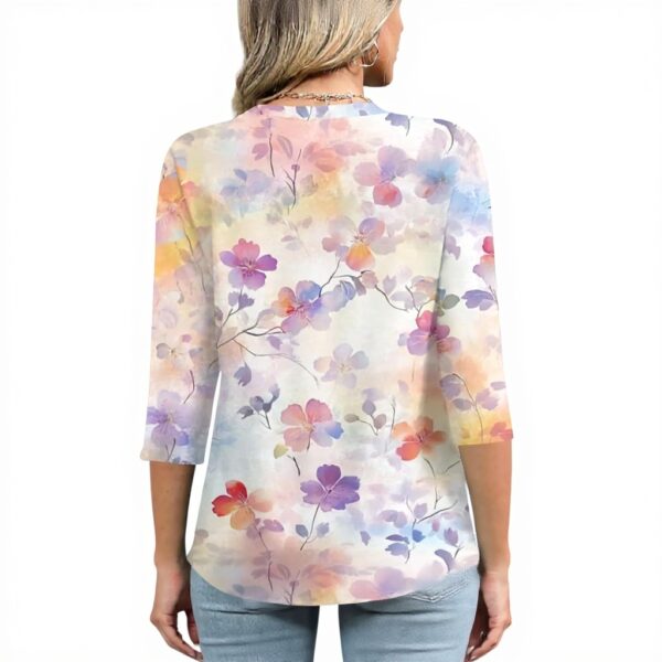 TOFOTL Bluse Damen 34 Arm V-Ausschnitt Sommer atmungsaktiv