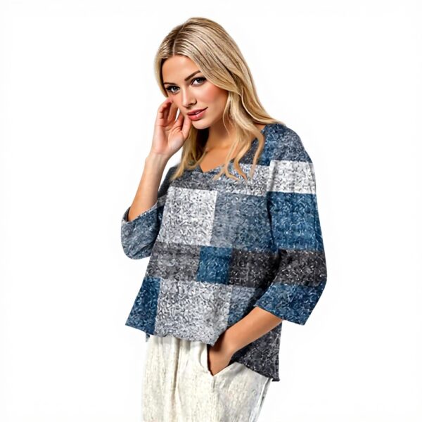 TOFOTL Damen Shirt 34 Arm V-Ausschnitt Sommer Tunika