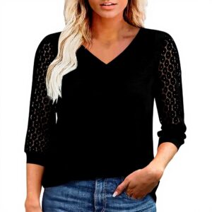 TOFOTL Bluse Damen 34 Arm V-Ausschnitt Hawaii Trend