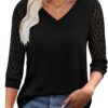 TOFOTL Bluse Damen 3/4 Arm V-Ausschnitt Hawaii Trend-1