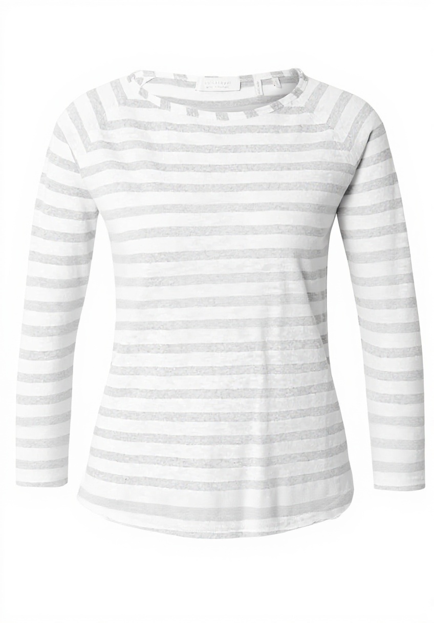 Rich & Royal Damen Bluse in Grau Melange an einer Person im Freien