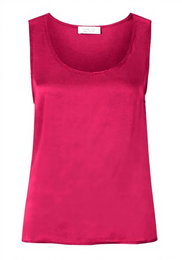 Silky Top Damen pink Rich Royal ärmellos Knopf