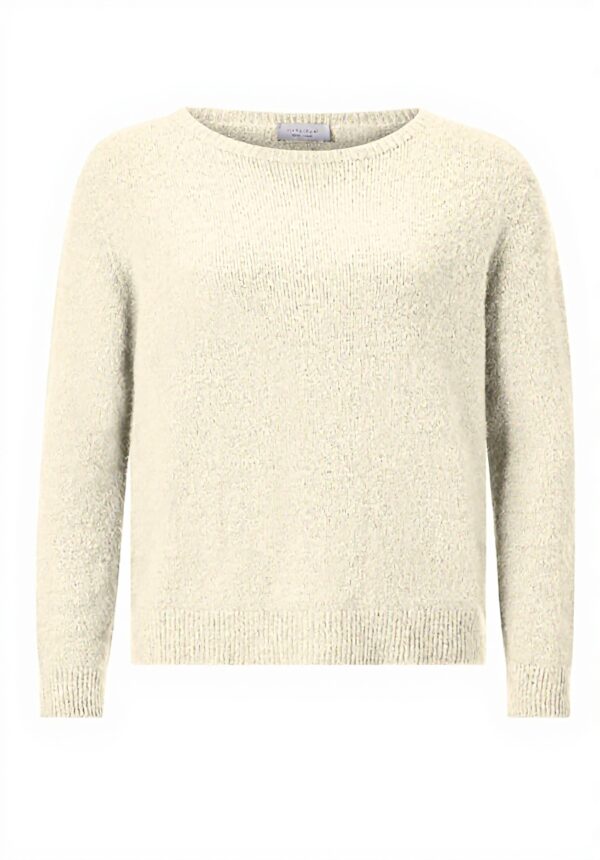 Rich & Royal Damen Strickpullover Alpaka Offwhite Crew Neck