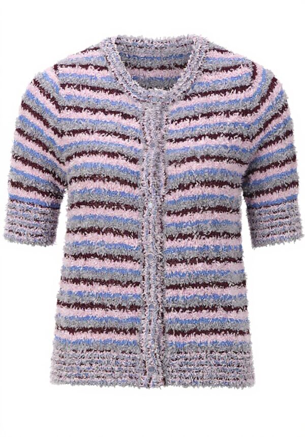 RICHROYAL Strickjacke Damen Effektgarn Knöpfe Rosé