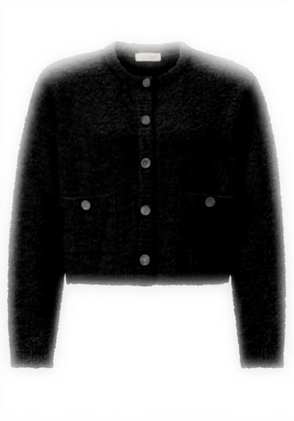 RICHROYAL Strickjacke kurz kastig Knöpfe Damen